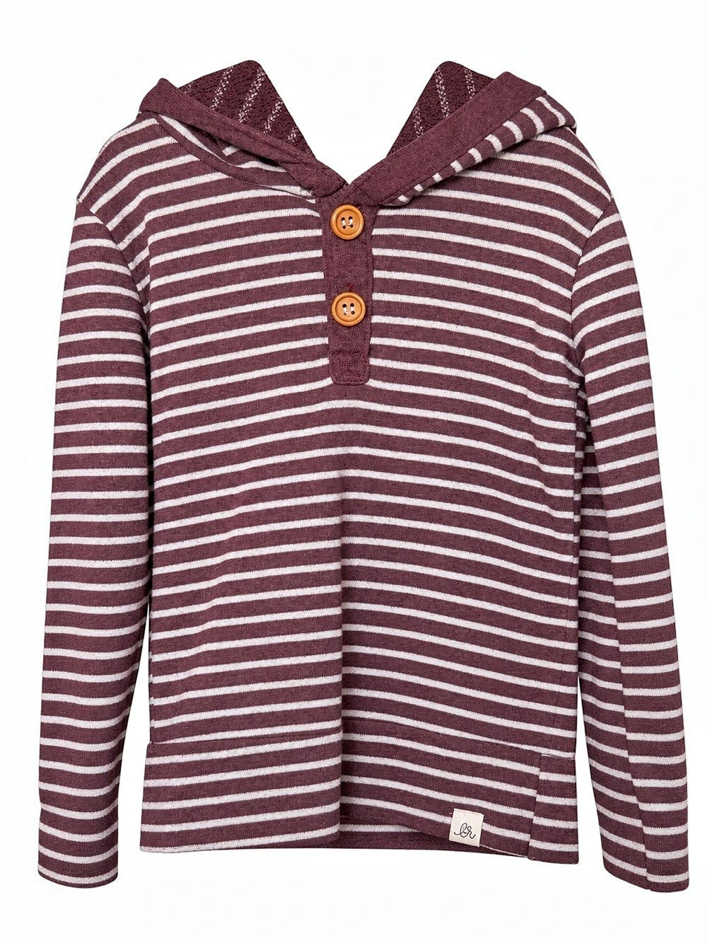 Lulu + Roo Girls 4T Stripes Blossom Button Hoodie Handmade USA